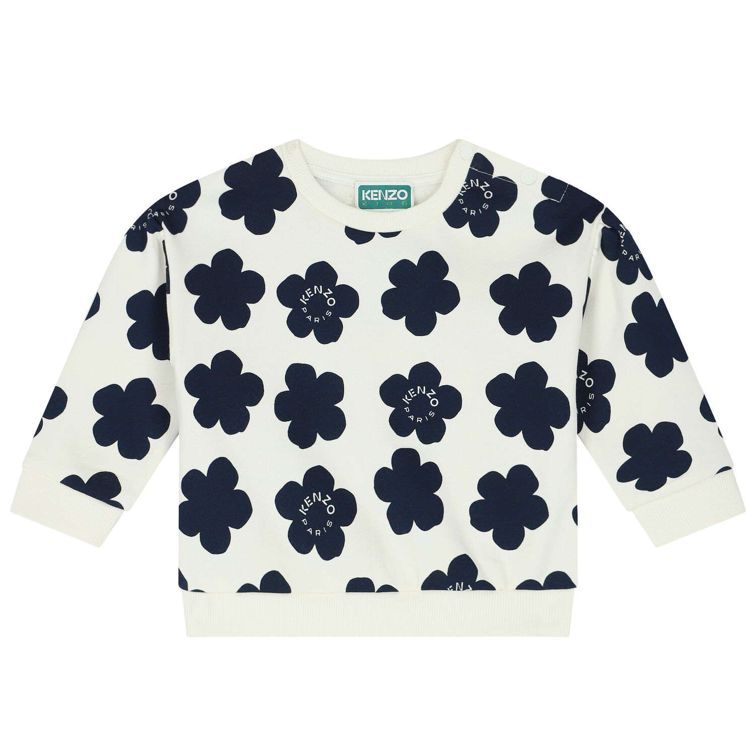 Younger Girls Ivory Boke Flower Sweatshirt, 1, hi-res
